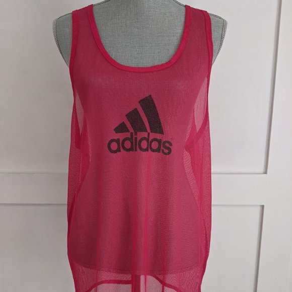[Adidas] Mesh Jersey Racerback Tank - L - Picture 1 of 5